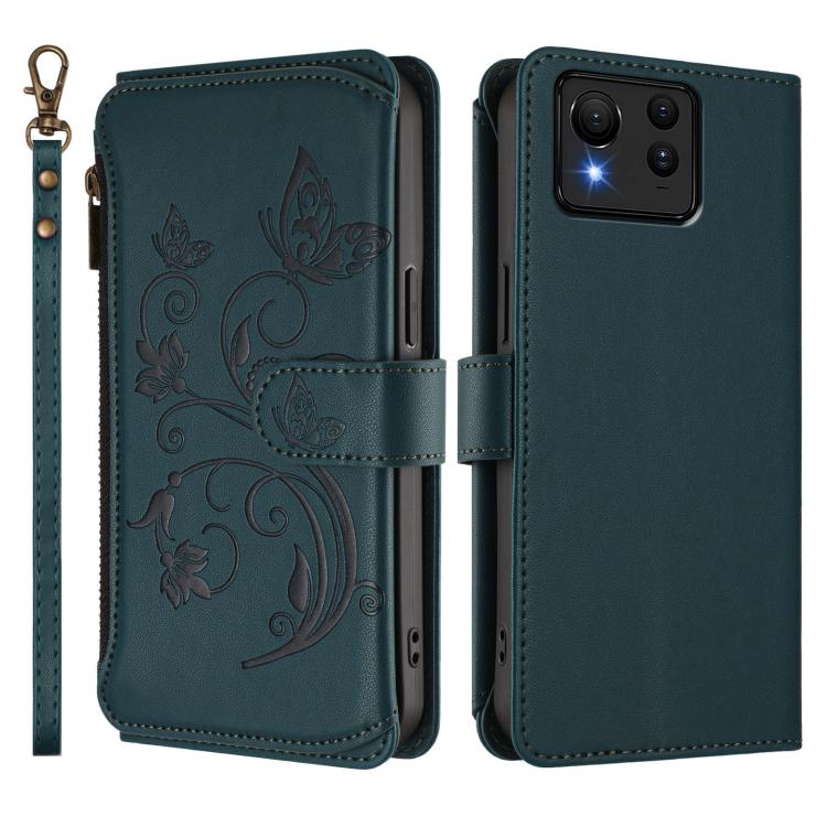 For ASUS Zenfone 11 Ultra Butterfly Love Flower Multi-card Zipper Wallet Leather Phone Case