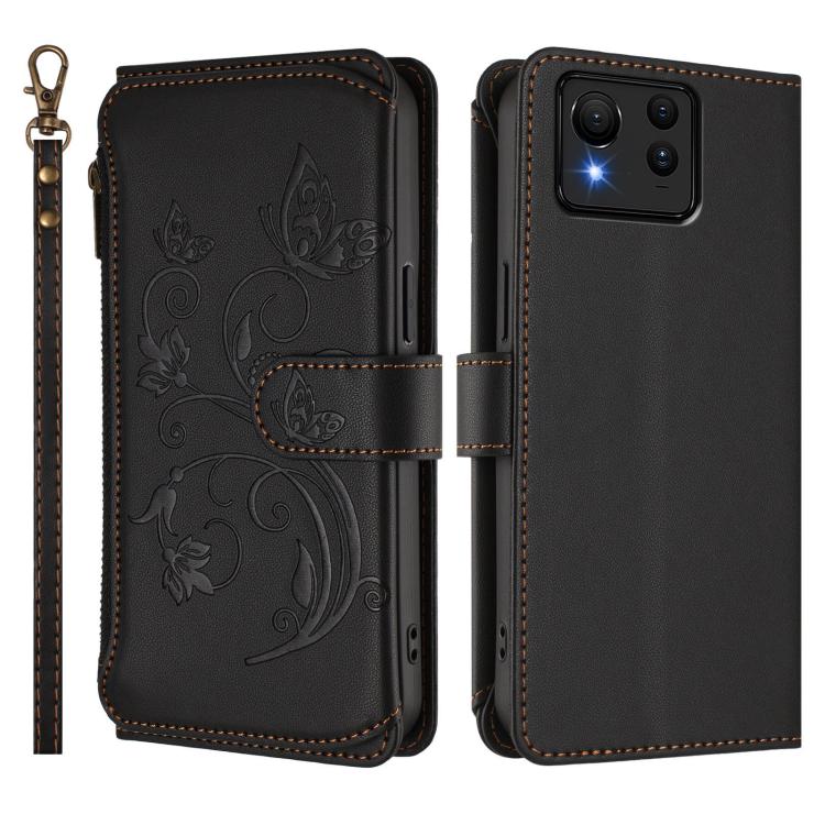 For ASUS Zenfone 11 Ultra Butterfly Love Flower Multi-card Zipper Wallet Leather Phone Case