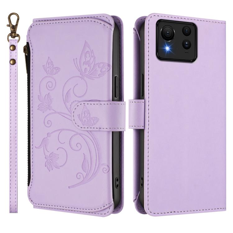 For ASUS Zenfone 11 Ultra Butterfly Love Flower Multi-card Zipper Wallet Leather Phone Case