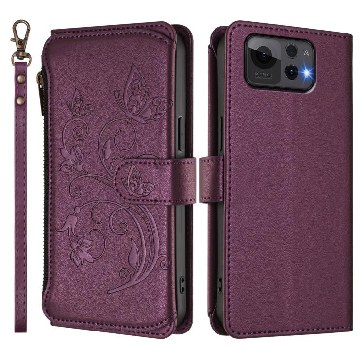 For ASUS Zenfone 12 Ultra Butterfly Love Flower Multi-card Zipper Wallet Leather Phone Case
