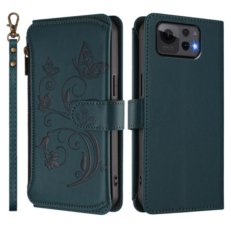 For ASUS Zenfone 12 Ultra Butterfly Love Flower Multi-card Zipper Wallet Leather Phone Case