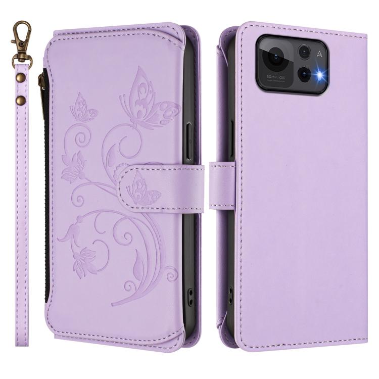For ASUS Zenfone 12 Ultra Butterfly Love Flower Multi-card Zipper Wallet Leather Phone Case