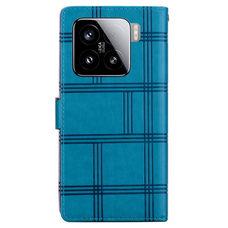 For Xiaomi 15 Embossed Checkered Leather Phone Case