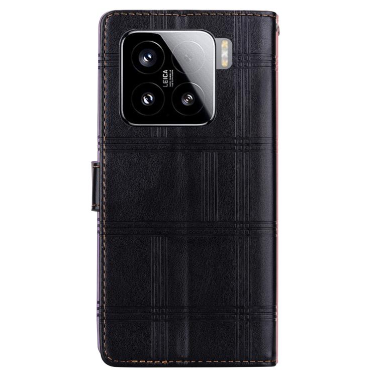 For Xiaomi 15 Embossed Checkered Leather Phone Case