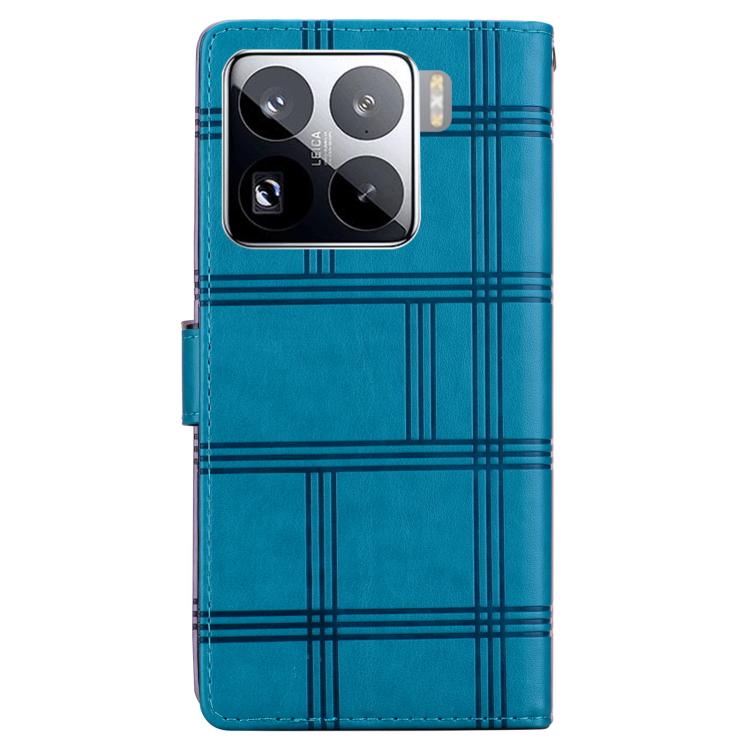 For Xiaomi 15 Pro Embossed Checkered Leather Phone Case