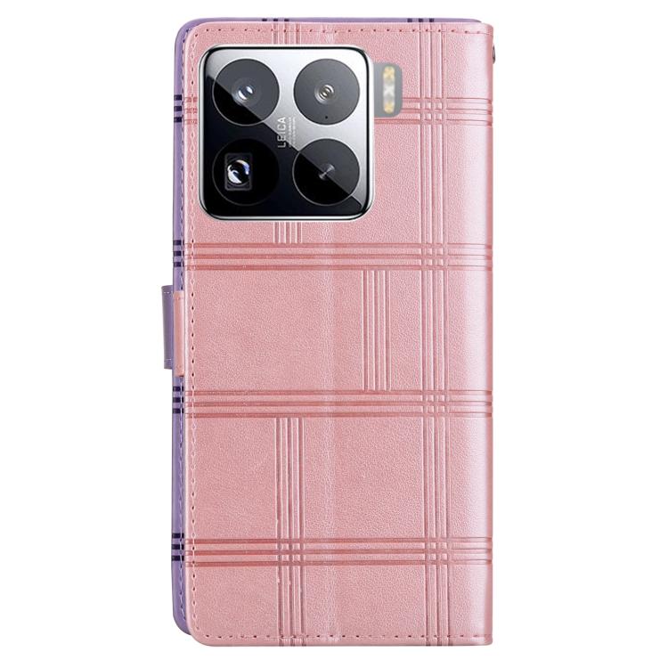 For Xiaomi 15 Pro Embossed Checkered Leather Phone Case