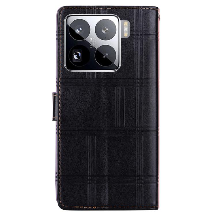 For Xiaomi 15 Pro Embossed Checkered Leather Phone Case