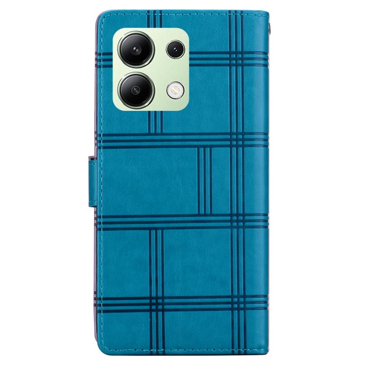 For Redmi Note 13 4G Embossed Checkered Leather Phone Case
