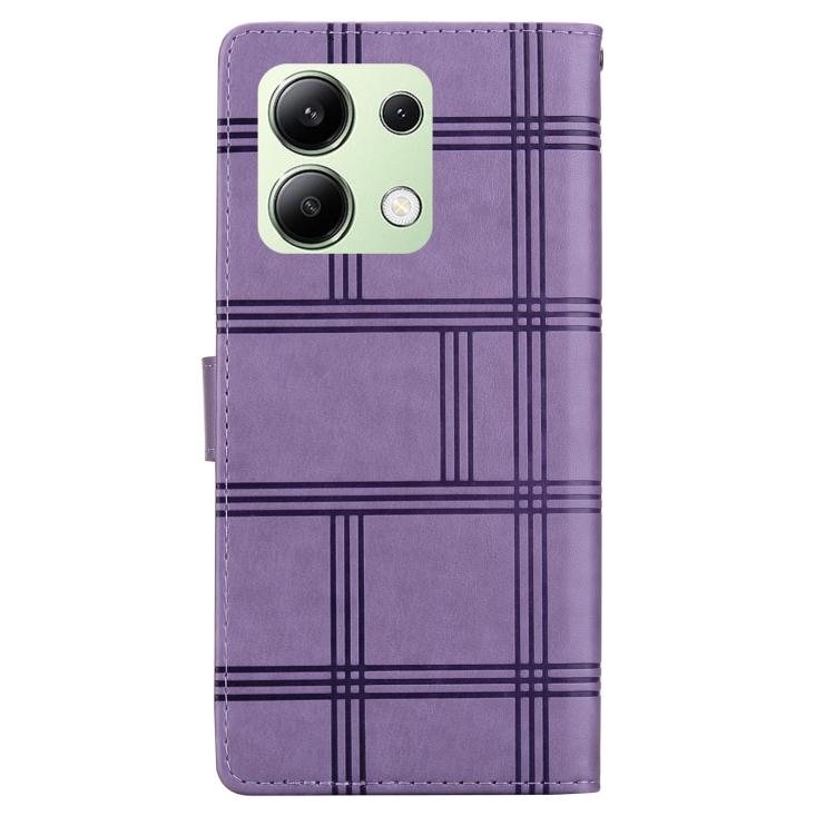 For Redmi Note 13 4G Embossed Checkered Leather Phone Case