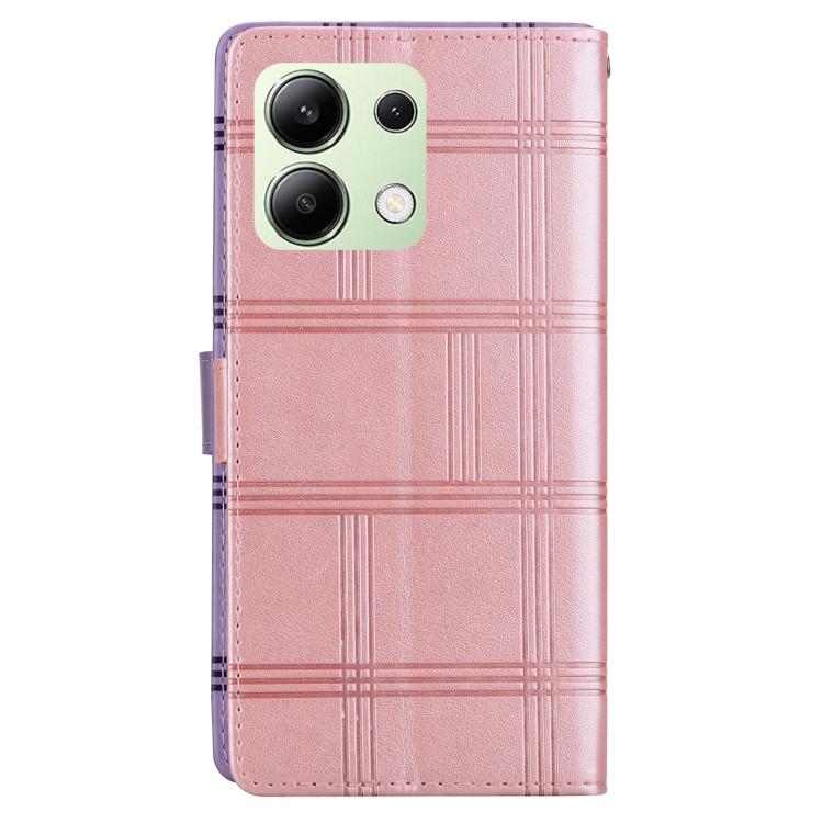 For Redmi Note 13 4G Embossed Checkered Leather Phone Case