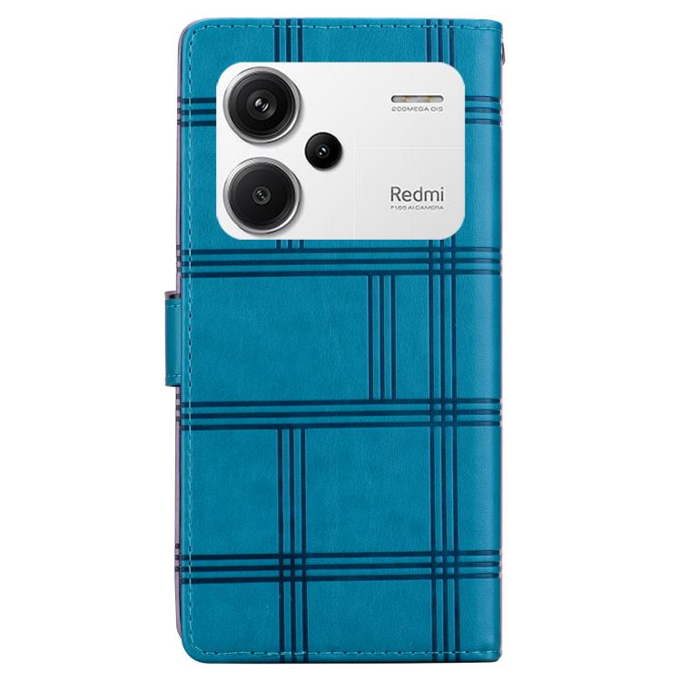 For Redmi Note 13 Pro+ Embossed Checkered Leather Phone Case