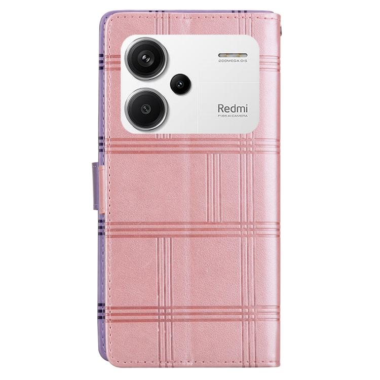 For Redmi Note 13 Pro+ Embossed Checkered Leather Phone Case