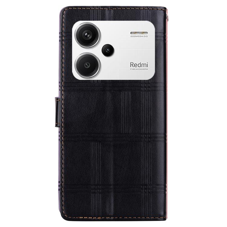 For Redmi Note 13 Pro+ Embossed Checkered Leather Phone Case