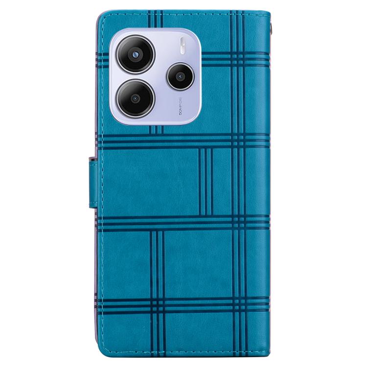 For Redmi Note 14 5G Embossed Checkered Leather Phone Case