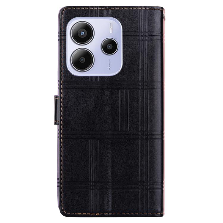 For Redmi Note 14 5G Embossed Checkered Leather Phone Case