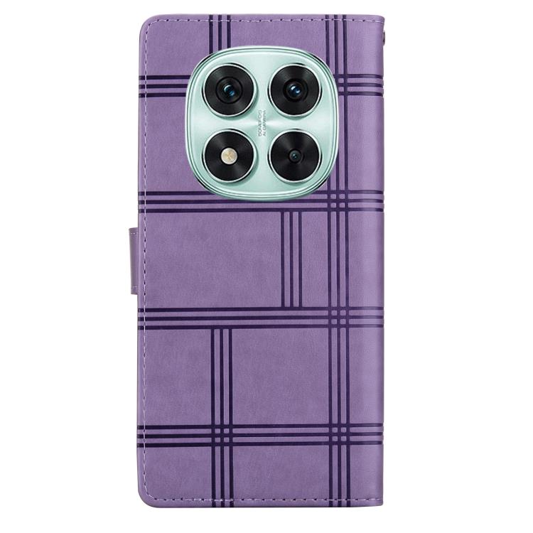 For Redmi Note 14 Pro 4G / 5G Embossed Checkered Leather Phone Case