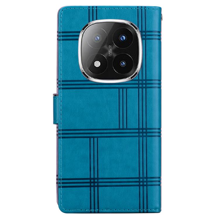 For Redmi Note 14 Pro+ 5G / Poco X7 5G Embossed Checkered Leather Phone Case