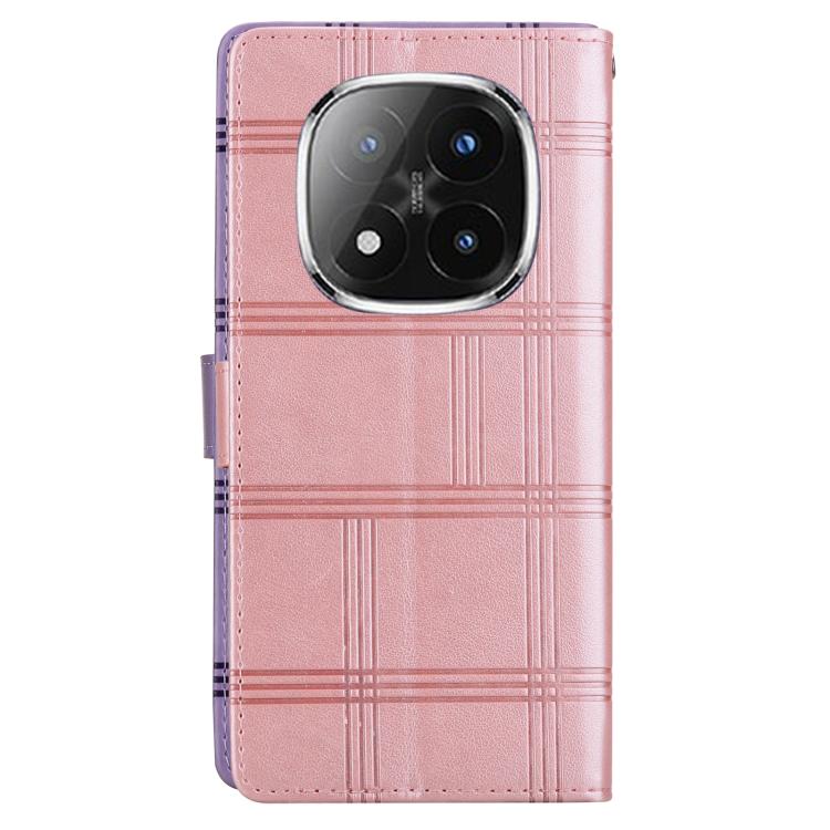 For Redmi Note 14 Pro+ 5G / Poco X7 5G Embossed Checkered Leather Phone Case