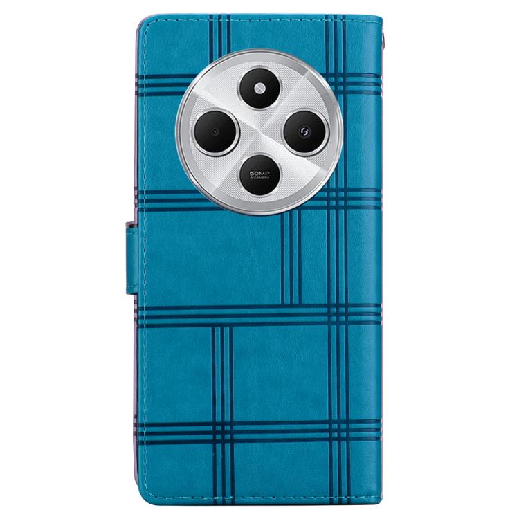 For Redmi 14C 5G Embossed Checkered Leather Phone Case