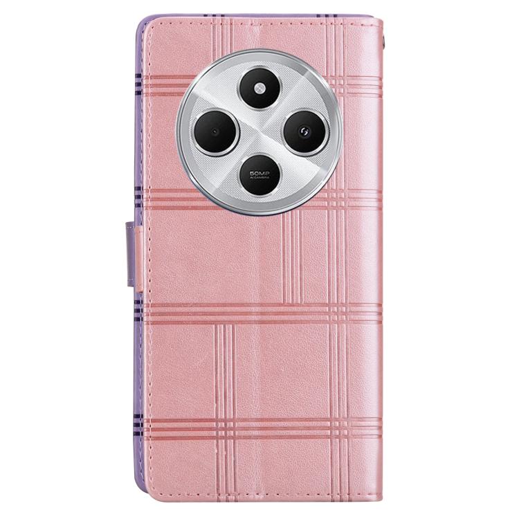 For Redmi 14C 5G Embossed Checkered Leather Phone Case