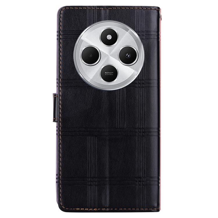 For Redmi 14C 5G Embossed Checkered Leather Phone Case