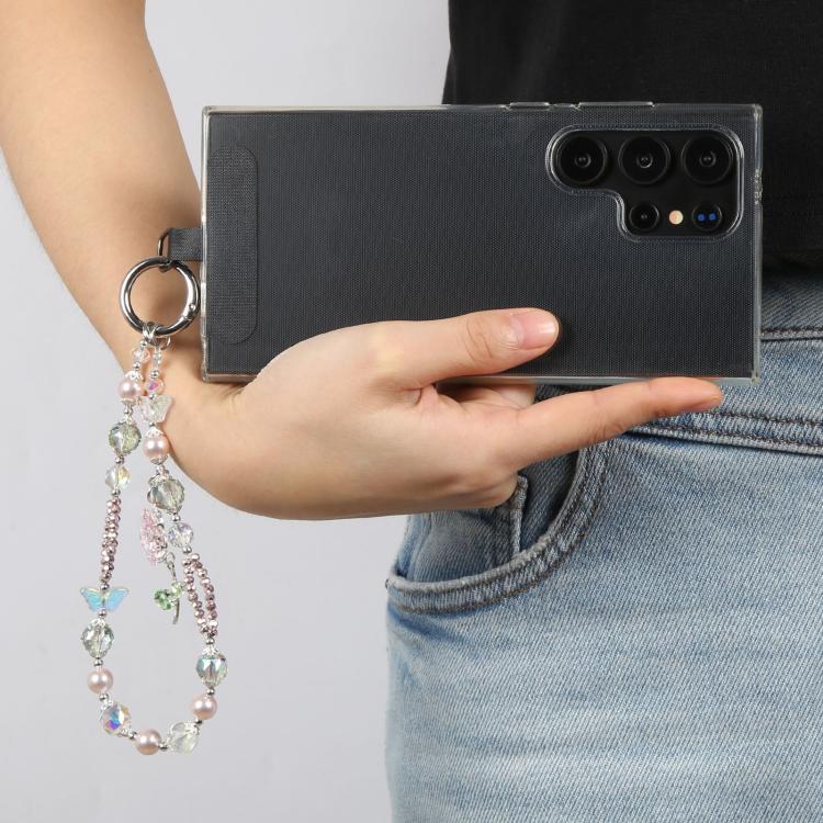 Zircon Flowers Bead Chain Phone Anti-lost Short Lanyard