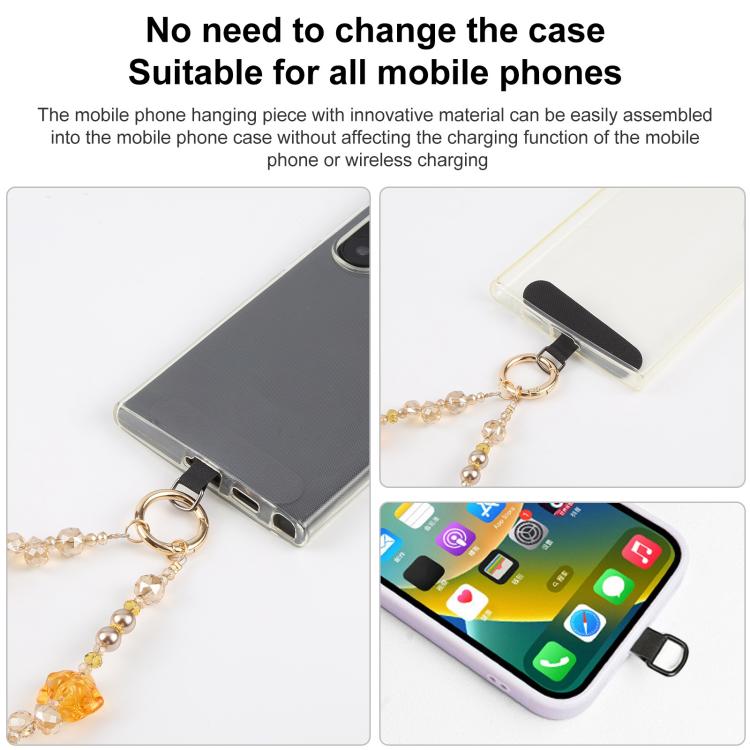 Flower Ice Bead Chain Phone Anti-lost Short Lanyard