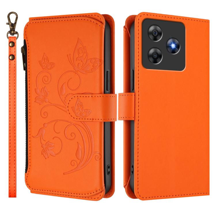 For Blackview Wave 8C / 8 Butterfly Love Flower Multi-card Zipper Wallet Leather Phone Case