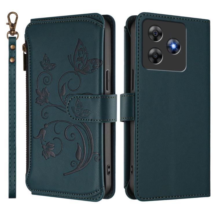 For Blackview Wave 8C / 8 Butterfly Love Flower Multi-card Zipper Wallet Leather Phone Case