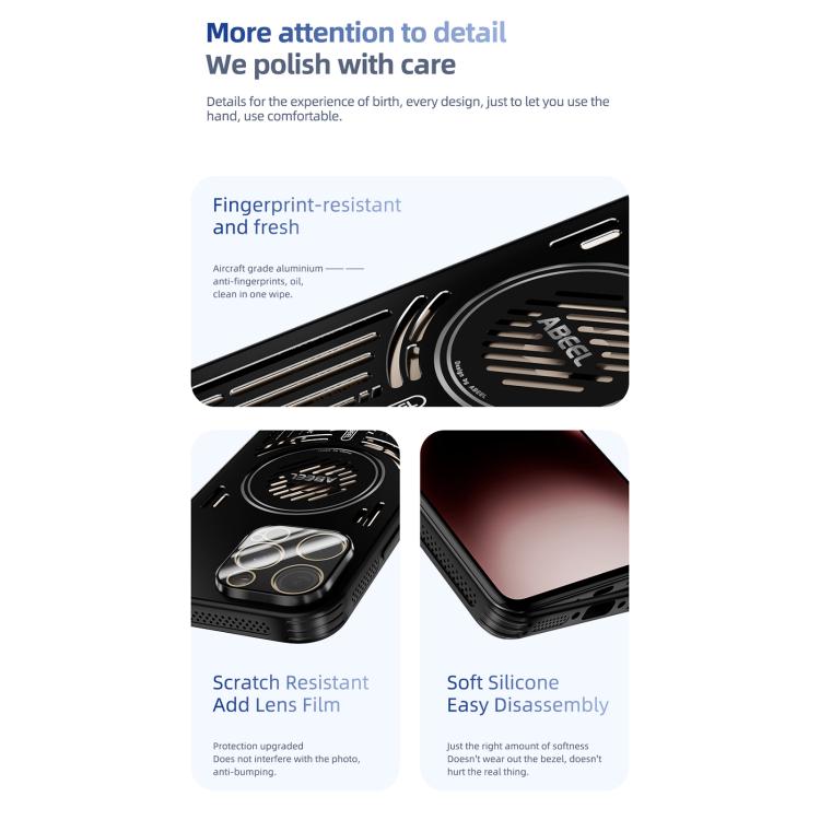 For iPhone 13 Pro Max ABEEL Ice Fox Series Magsafe Heat Sink Cooling Phone Case