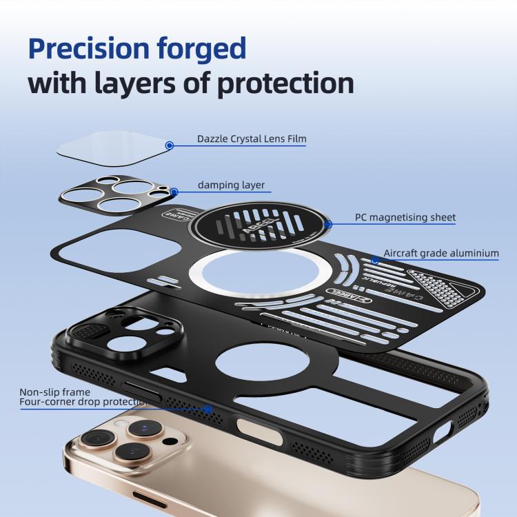 For iPhone 14 ABEEL Ice Fox Series Magsafe Heat Sink Cooling Phone Case