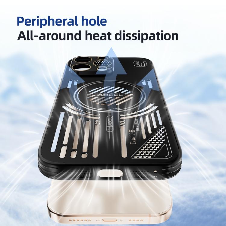 For iPhone 15 ABEEL Ice Fox Series Magsafe Heat Sink Cooling Phone Case