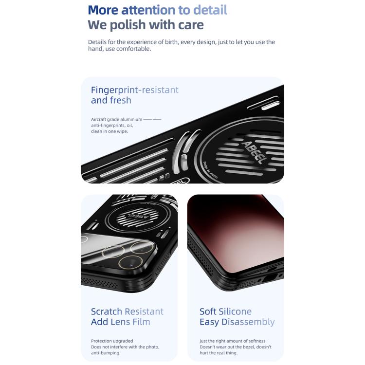 For iPhone 17 Pro Max ABEEL Ice Fox Series Magsafe Heat Sink Cooling Phone Case