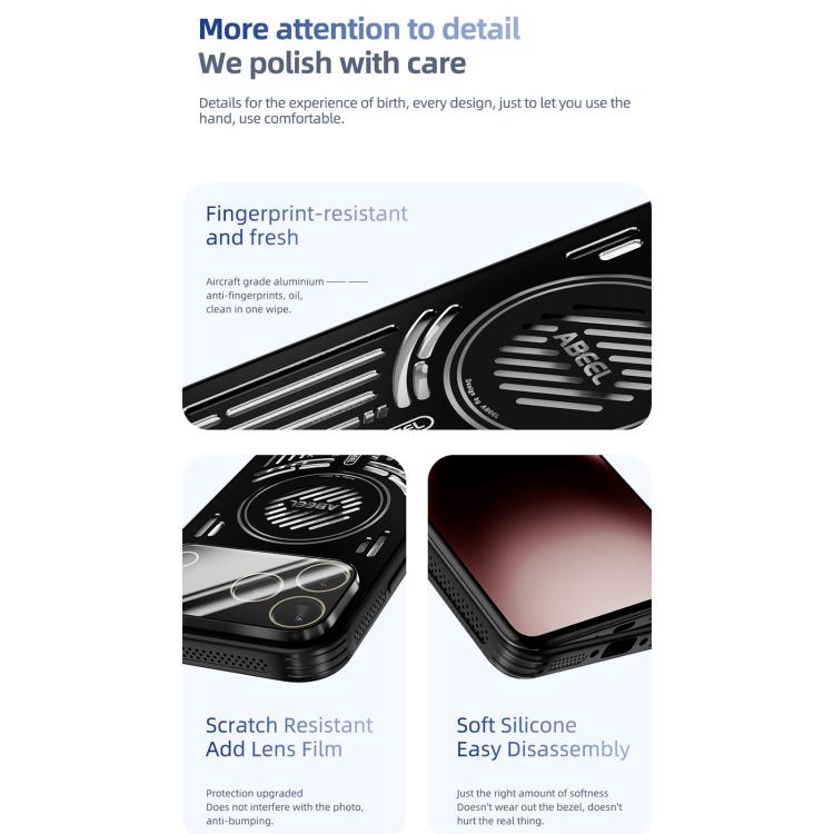 For iPhone 17 ABEEL Ice Fox Series Magsafe Heat Sink Cooling Phone Case