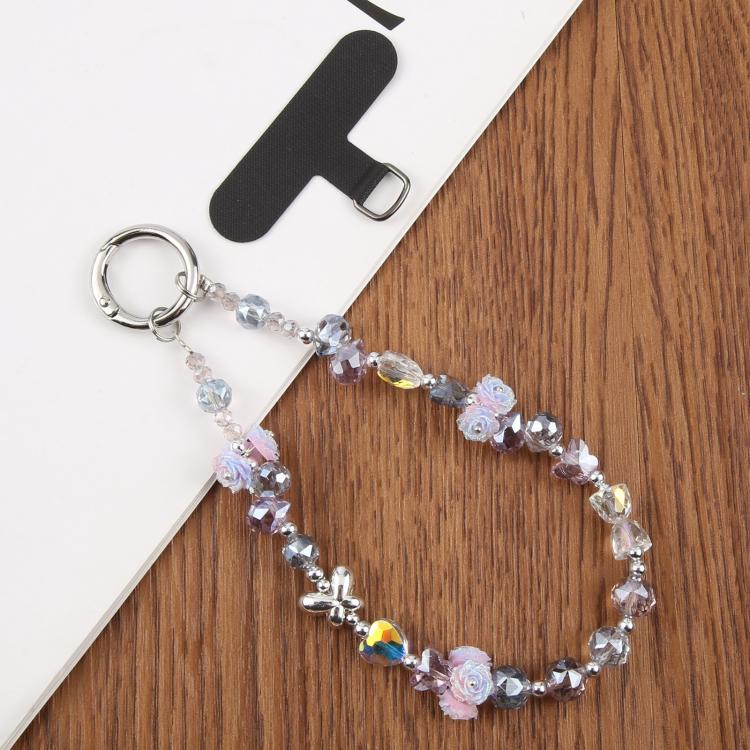 Rose Bead Chain Phone Anti-lost Short Lanyard