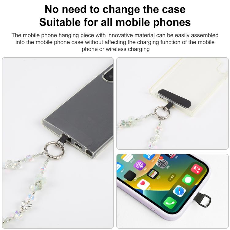 Rose Bead Chain Phone Anti-lost Short Lanyard
