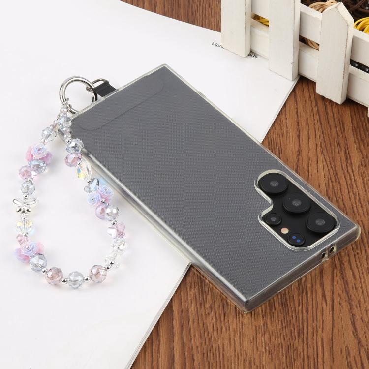 Rose Bead Chain Phone Anti-lost Short Lanyard