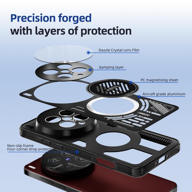 For vivo X200 Pro Mini ABEEL Ice Fox Series Magsafe Heat Sink Cooling Phone Case