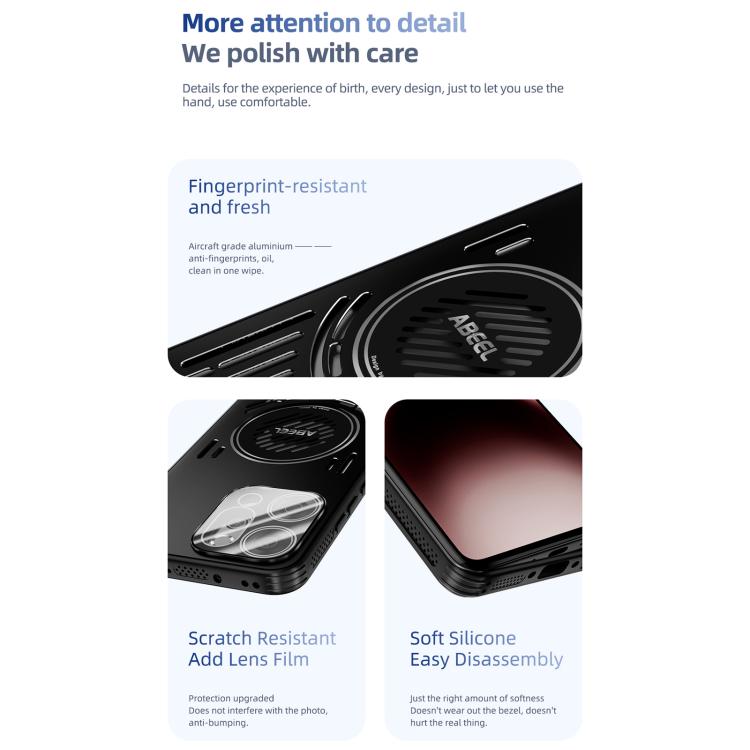 For OPPO Reno 14 Pro Global ABEEL Ice Fox Series Magsafe Heat Sink Cooling Phone Case