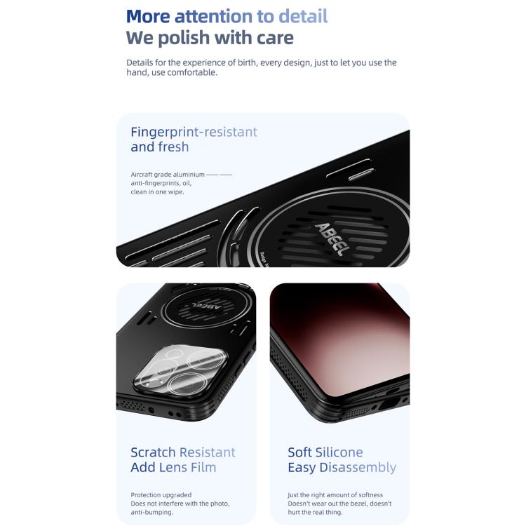 For OPPO Reno 14 Global ABEEL Ice Fox Series Magsafe Heat Sink Cooling Phone Case