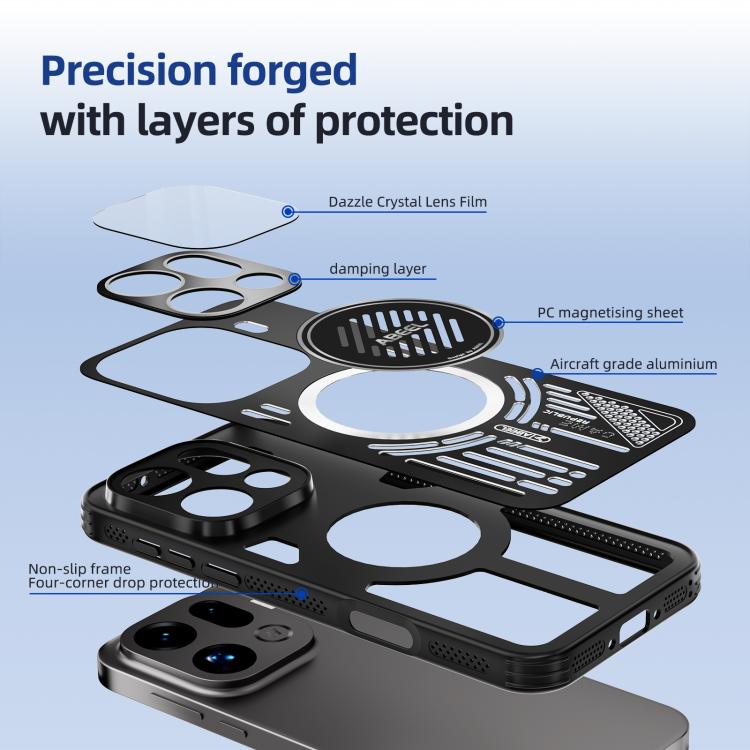 For OPPO Find X9 ABEEL Ice Fox Series Magsafe Heat Sink Cooling Phone Case