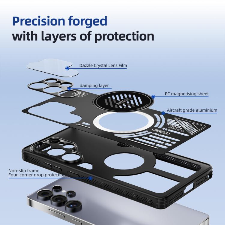 For Samsung Galaxy S25 Edge 5G ABEEL Ice Fox Series Magsafe Heat Sink Cooling Phone Case