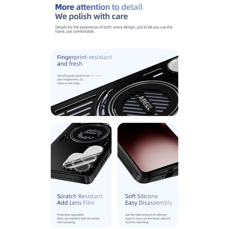 For Samsung Galaxy S25 Ultra 5G ABEEL Ice Fox Series Magsafe Heat Sink Cooling Phone Case