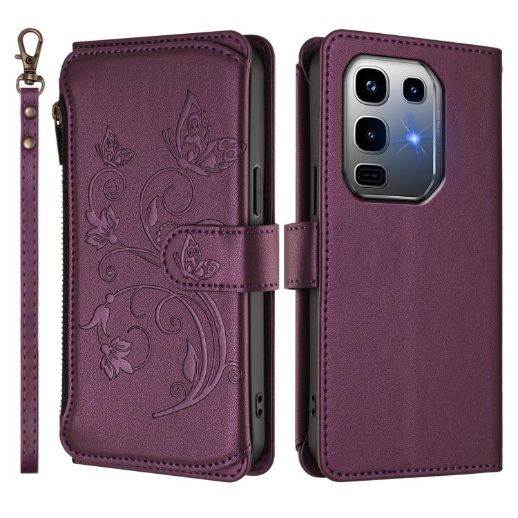 For Infinix Note 50 Pro+ 5G Butterfly Love Flower Multi-card Zipper Wallet Leather Phone Case