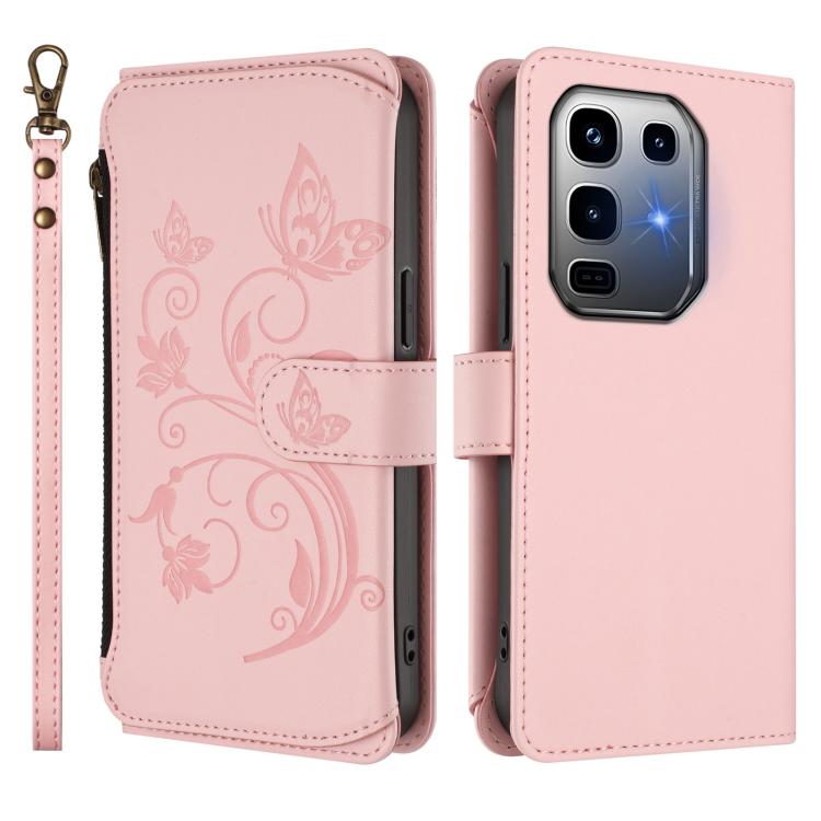 For Infinix Note 50 Pro+ 5G Butterfly Love Flower Multi-card Zipper Wallet Leather Phone Case