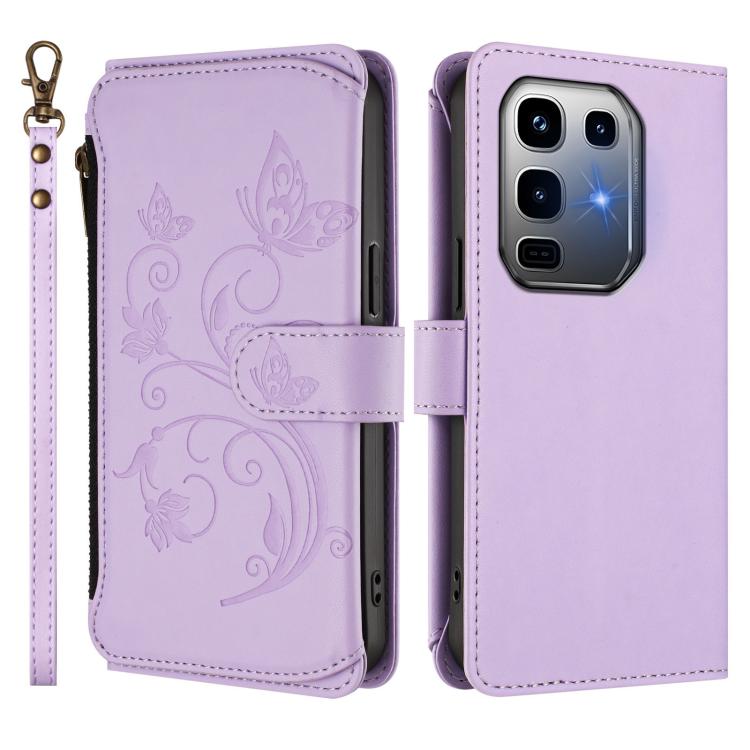 For Infinix Note 50 Pro+ 5G Butterfly Love Flower Multi-card Zipper Wallet Leather Phone Case