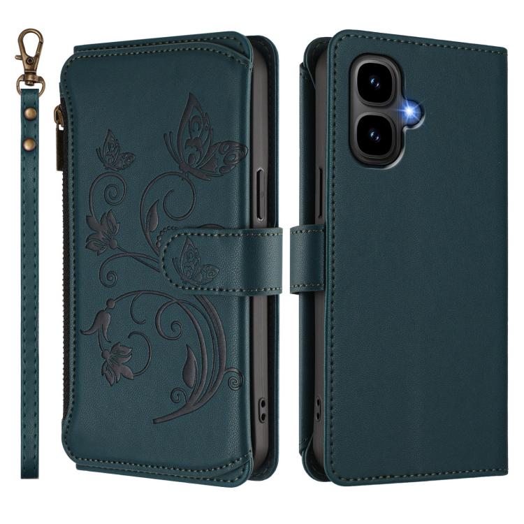 For Infinix Smart 10 / Tecno Pop 10 Butterfly Love Flower Multi-card Zipper Wallet Leather Phone Case