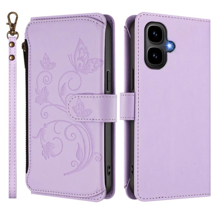 For Infinix Smart 10 / Tecno Pop 10 Butterfly Love Flower Multi-card Zipper Wallet Leather Phone Case