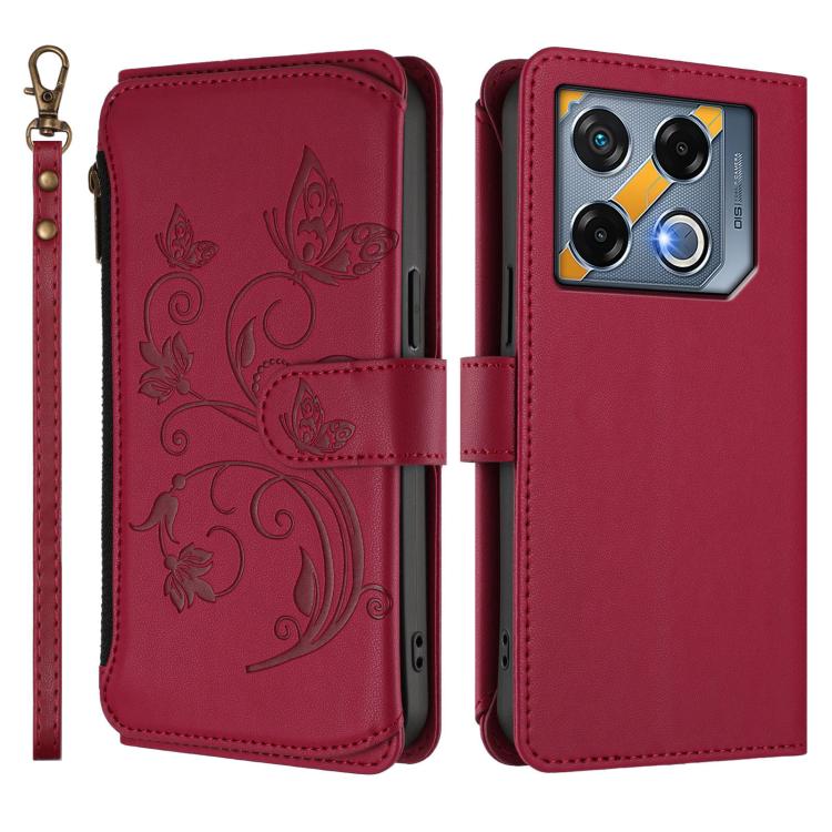 For Infinix GT 20 Pro 5G Butterfly Love Flower Multi-card Zipper Wallet Leather Phone Case