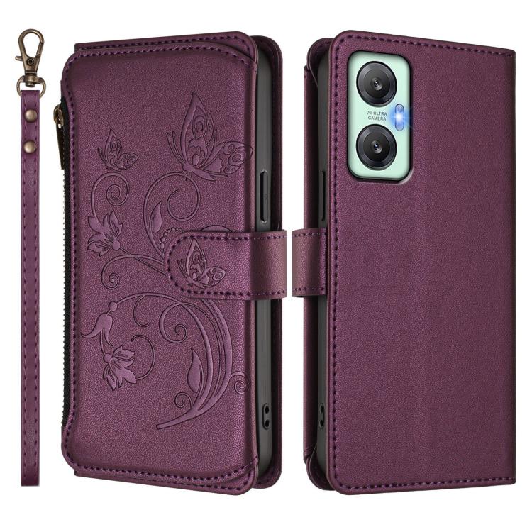 For Infinix Hot 20 5G Butterfly Love Flower Multi-card Zipper Wallet Leather Phone Case